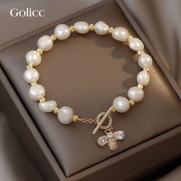 GOLICC Jewelry - GOLICC Baroque Natural Freshwater Pearl Bracelet